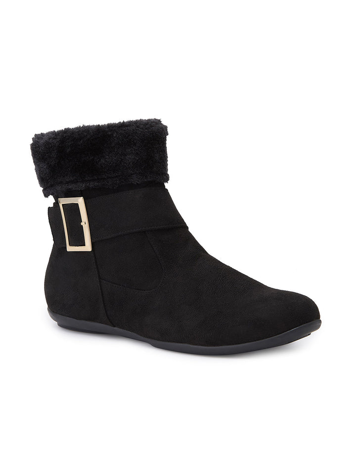 Rocia By Regal Black Women Ankle Length Suede Boots