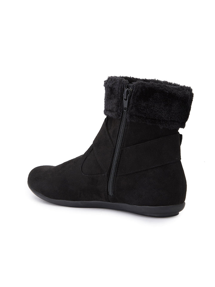 Rocia By Regal Black Women Ankle Length Suede Boots