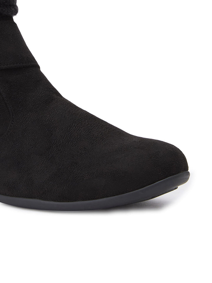 Rocia By Regal Black Women Ankle Length Suede Boots
