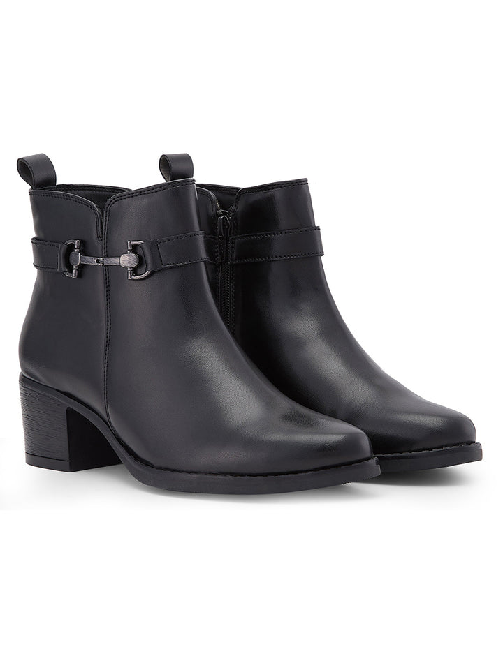 Rocia By Regal Black Women Stylish Ankle Length Boots
