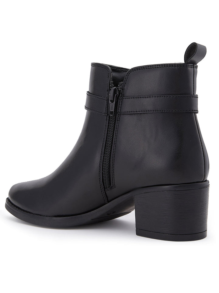 Rocia By Regal Black Women Stylish Ankle Length Boots