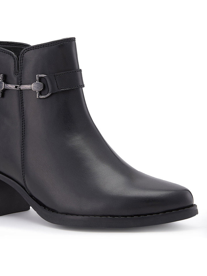 Rocia By Regal Black Women Stylish Ankle Length Boots