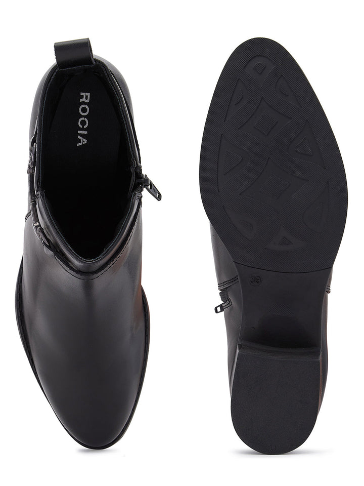 Rocia By Regal Black Women Stylish Ankle Length Boots