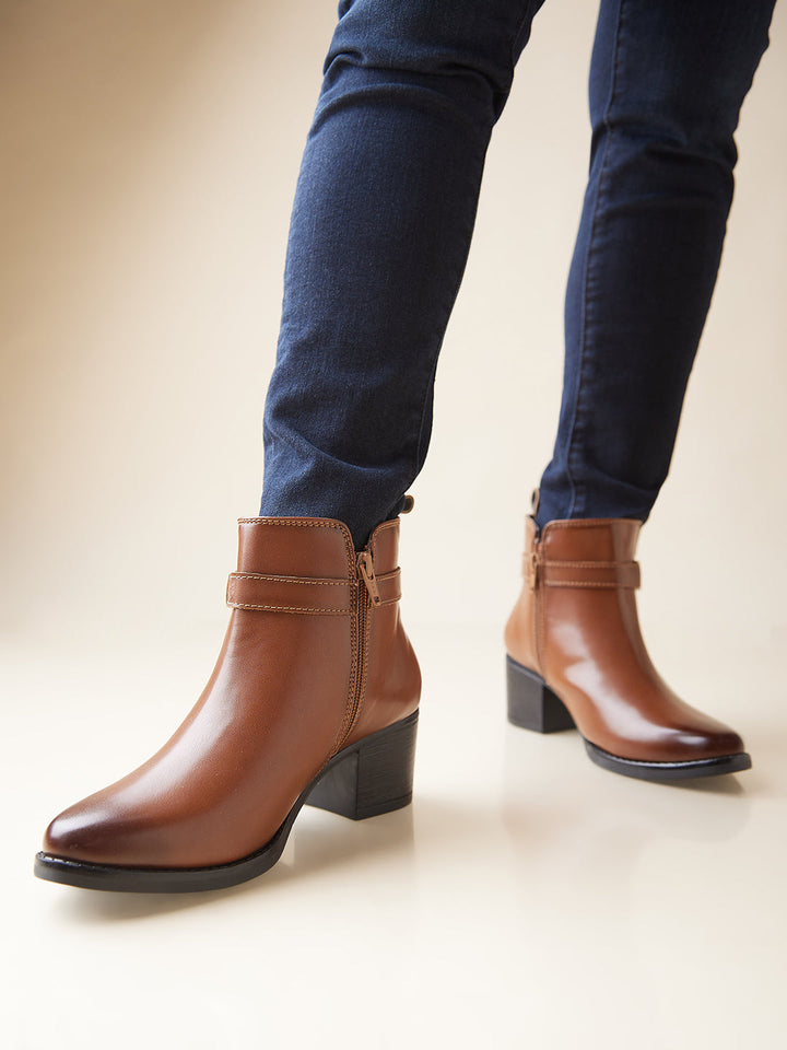 Rocia By Regal Tan Women Stylish Ankle Length Boots