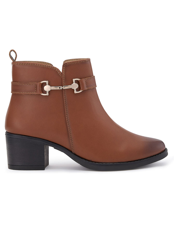 Rocia By Regal Tan Women Stylish Ankle Length Boots