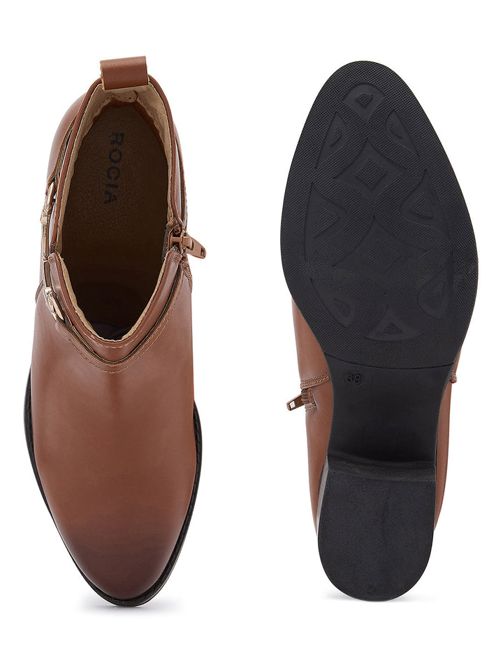 Rocia By Regal Tan Women Stylish Ankle Length Boots