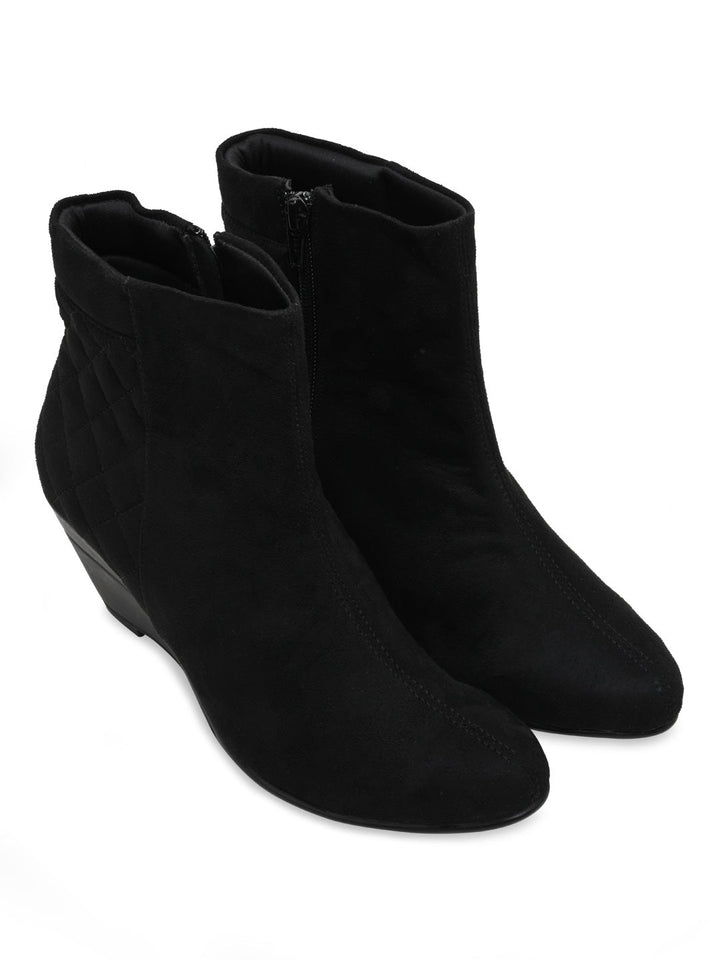Rocia By Regal Black Women Stylish Wedge Boots