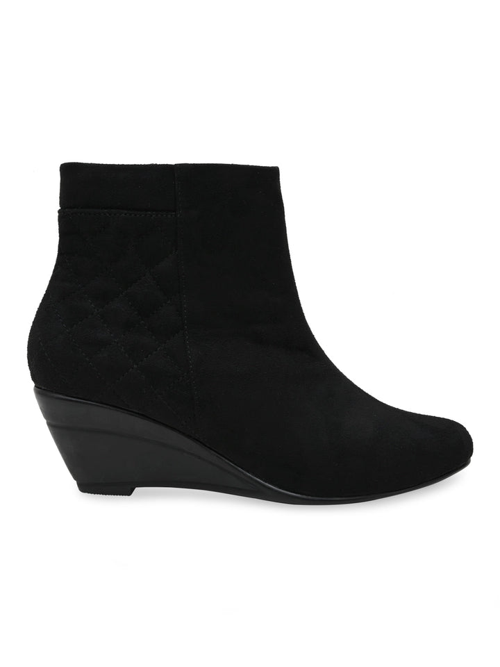 Rocia By Regal Black Women Stylish Wedge Boots