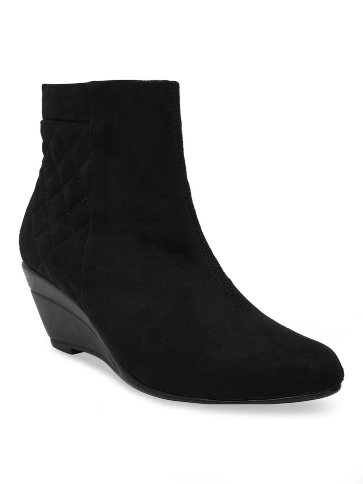 Rocia By Regal Black Women Stylish Wedge Boots