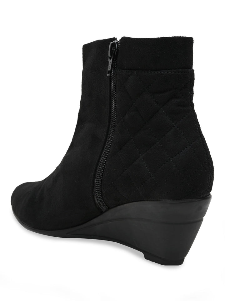 Rocia By Regal Black Women Stylish Wedge Boots