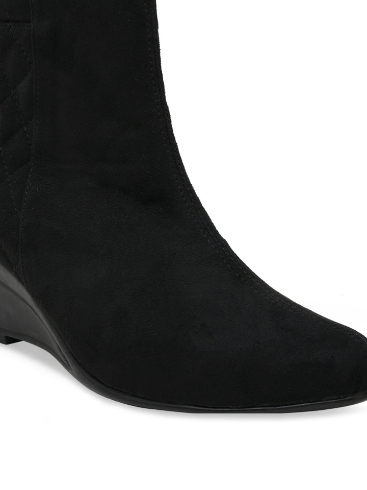 Rocia By Regal Black Women Stylish Wedge Boots