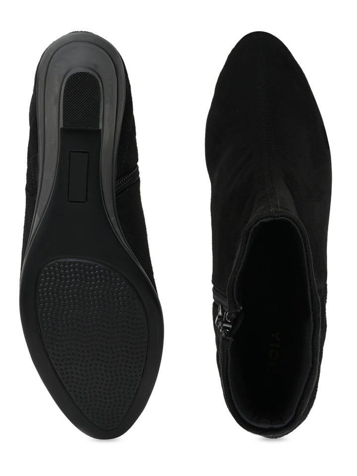 Rocia By Regal Black Women Stylish Wedge Boots