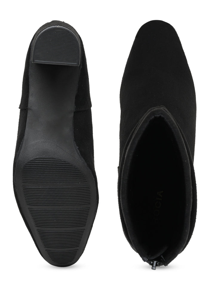 Rocia By Regal Black Women Calf Length Suede Boots