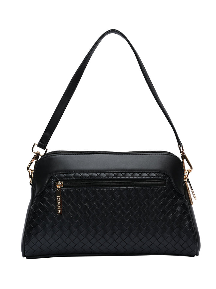 Rocia By Regal Black Women Woven Handbag