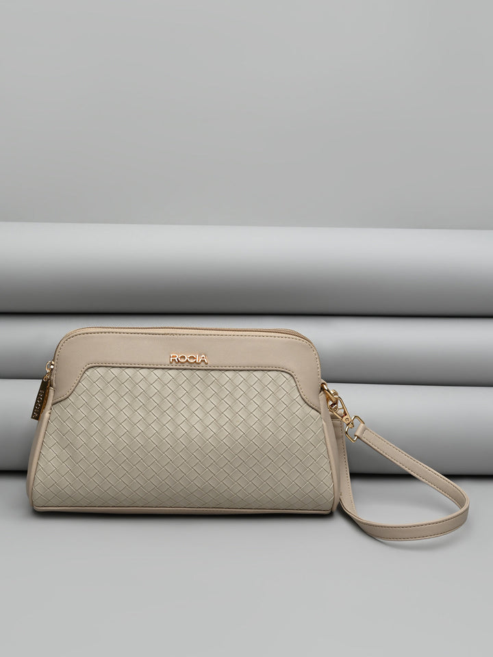 Rocia By Regal Cream Women Woven Handbag