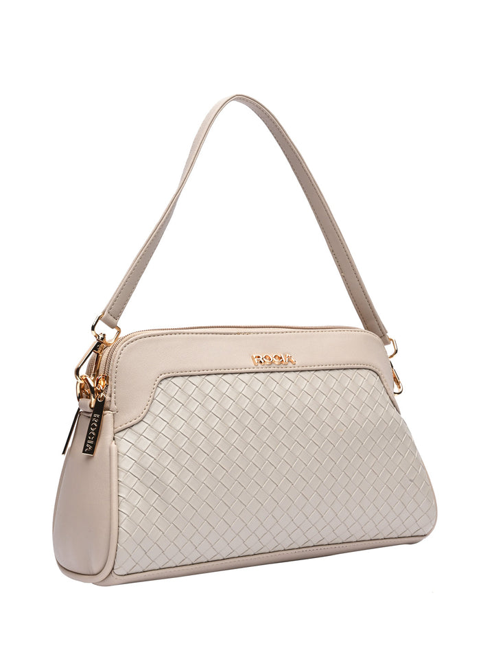 Rocia By Regal Cream Women Woven Handbag