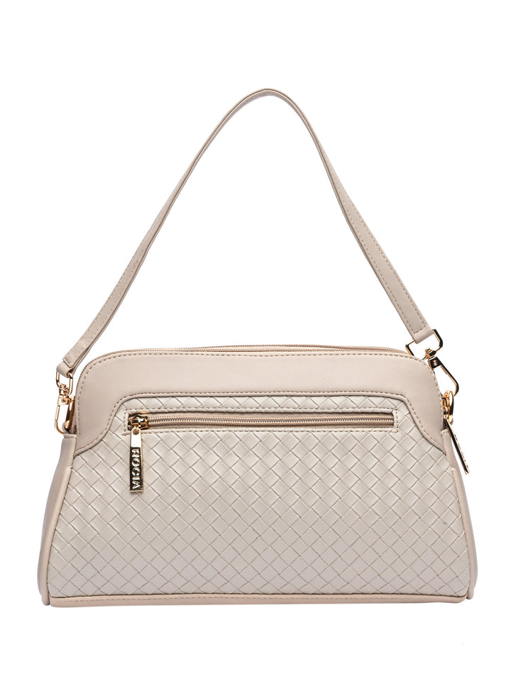 Rocia By Regal Cream Women Woven Handbag