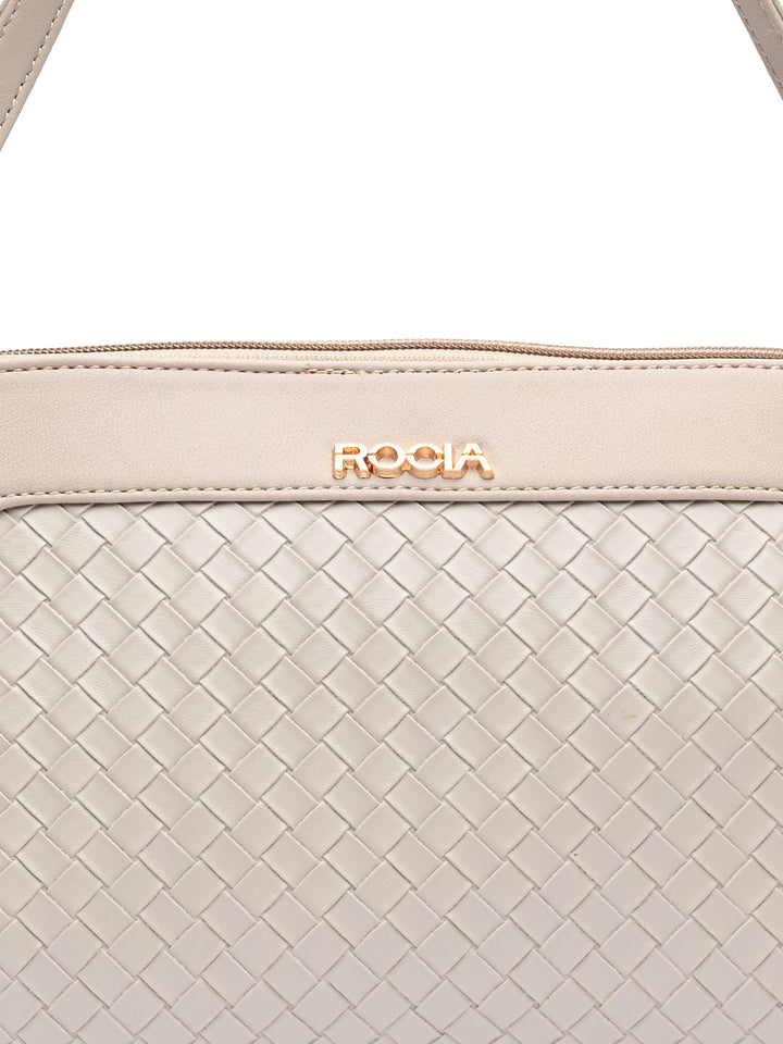 Rocia By Regal Cream Women Woven Handbag