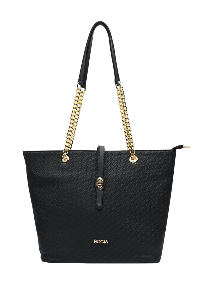 Rocia By Regal Black Womentextured Tote Bag