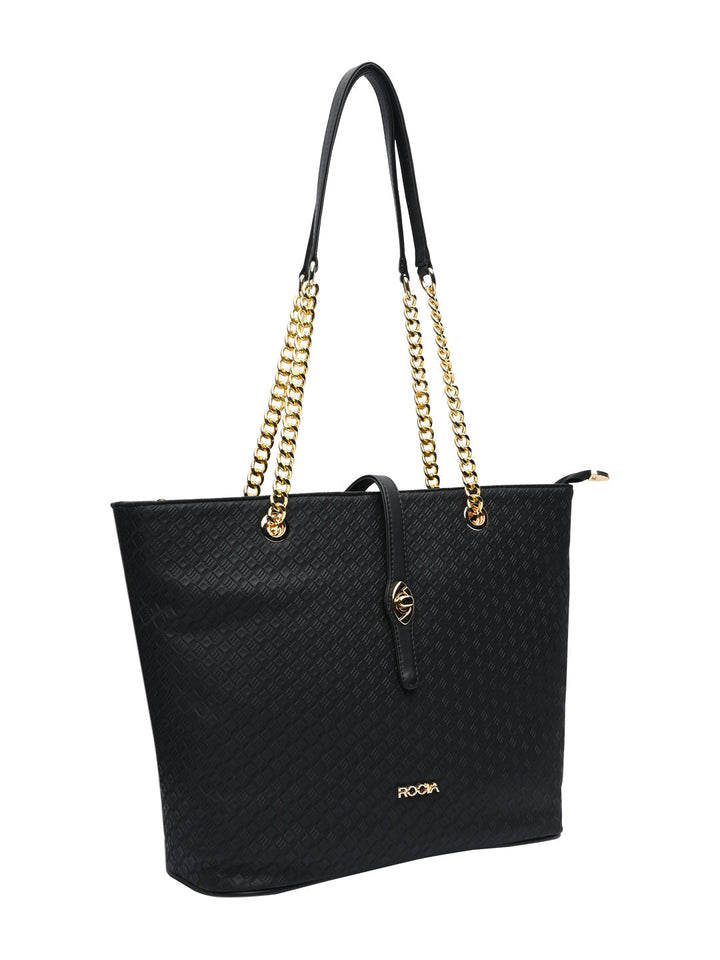 Rocia By Regal Black Womentextured Tote Bag