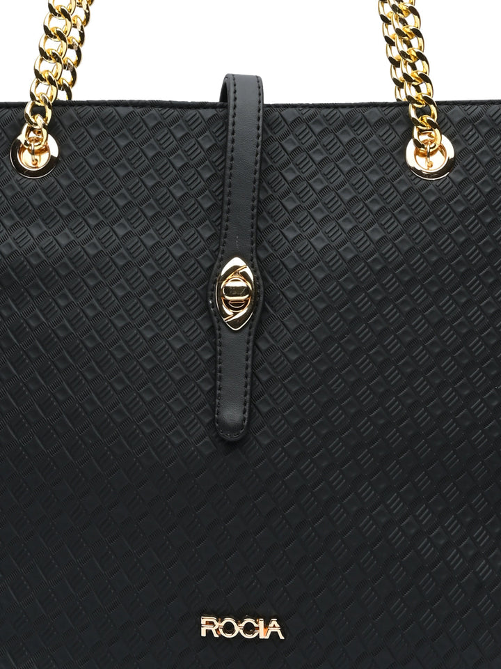 Rocia By Regal Black Womentextured Tote Bag