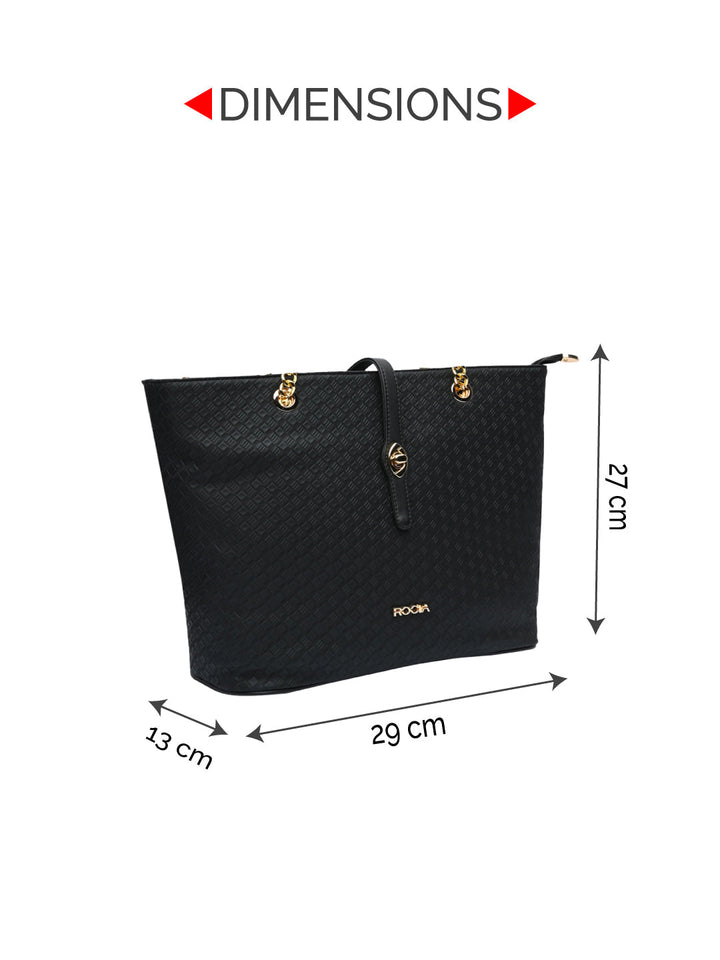 Rocia By Regal Black Womentextured Tote Bag