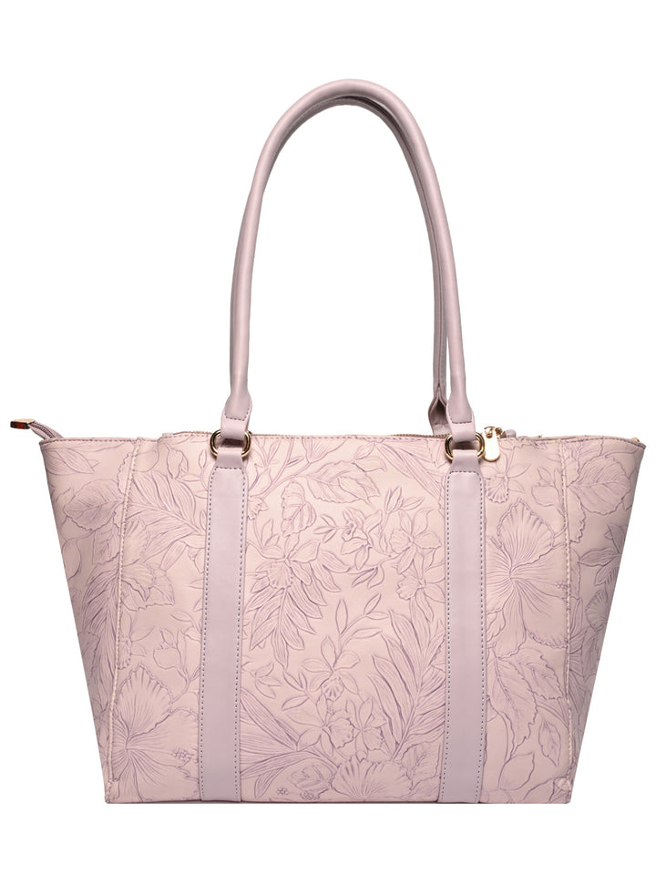 Rocia By Regal Lilac Women Self Print Tote Bag