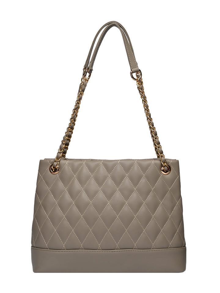 Rocia By Regal Taupe Women Quilted Shoulder Handbag