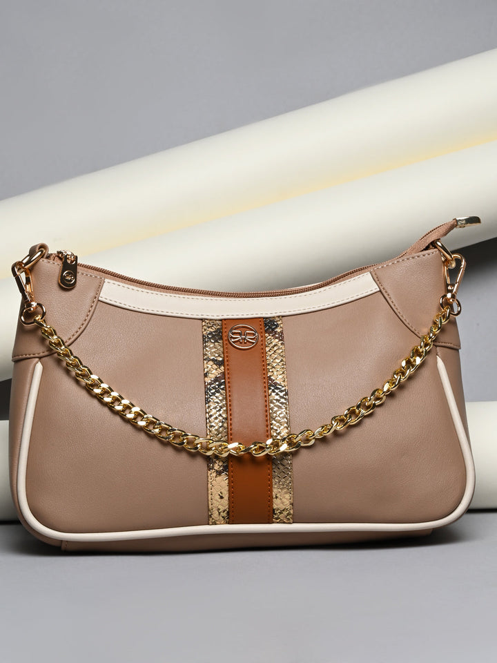 Rocia By Regal Beige Women Classy Shoulder Bag