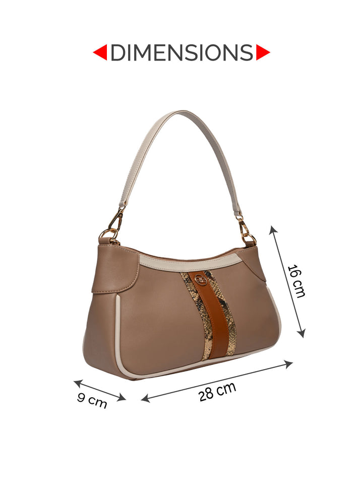 Rocia By Regal Beige Women Classy Shoulder Bag