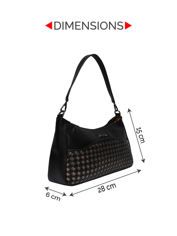 Rocia By Regal Black Women Woven Shoulder Bag
