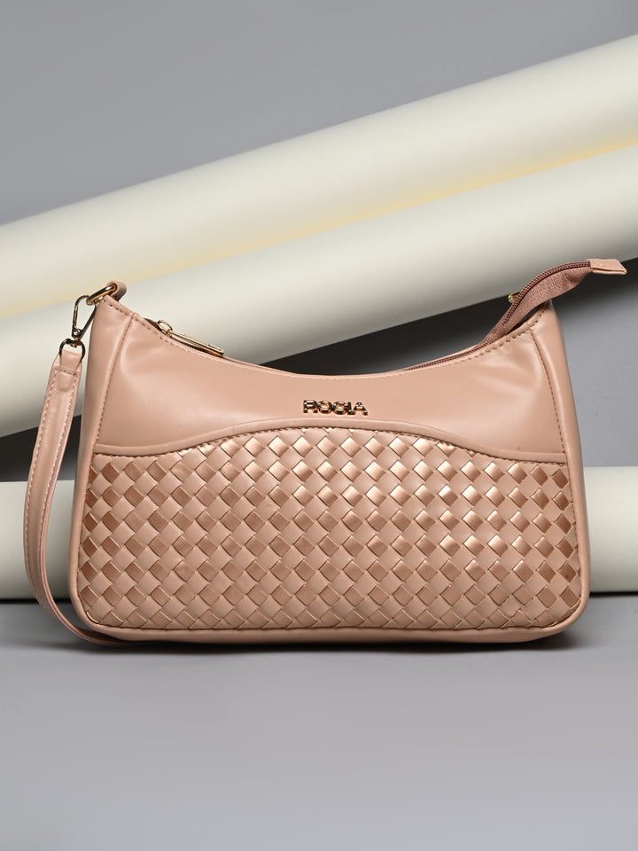 Rocia By Regal Nude Women Woven Shoulder Bag
