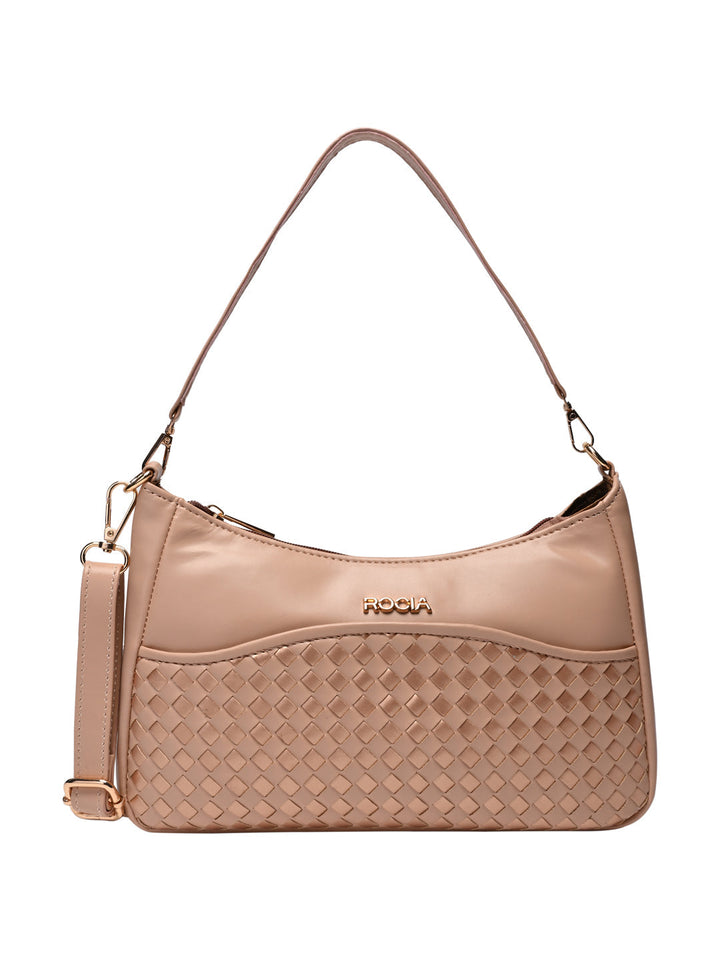 Rocia By Regal Nude Women Woven Shoulder Bag