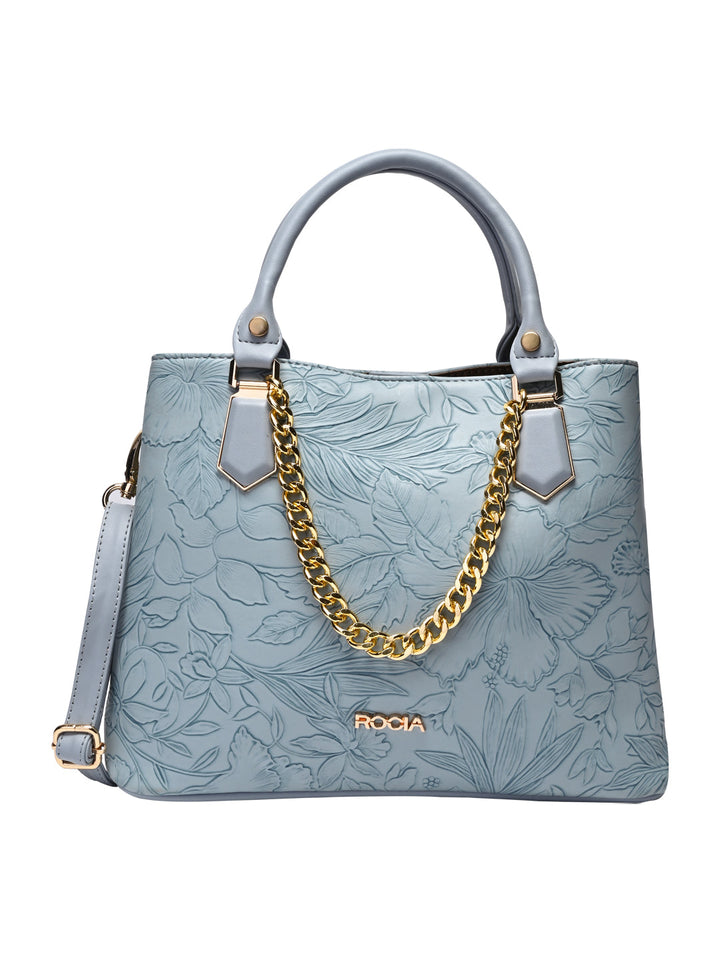 Rocia By Regal Blue Women Flower Embossed Handbag