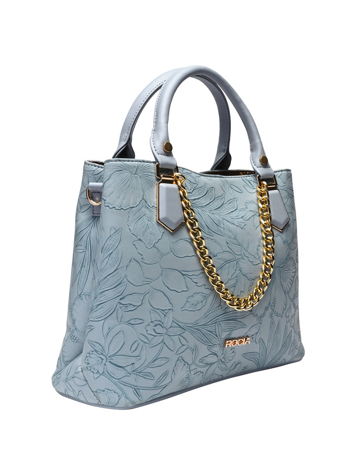 Rocia By Regal Blue Women Flower Embossed Handbag