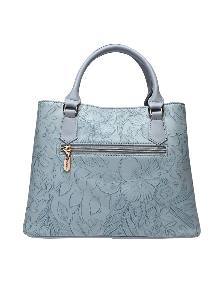 Rocia By Regal Blue Women Flower Embossed Handbag
