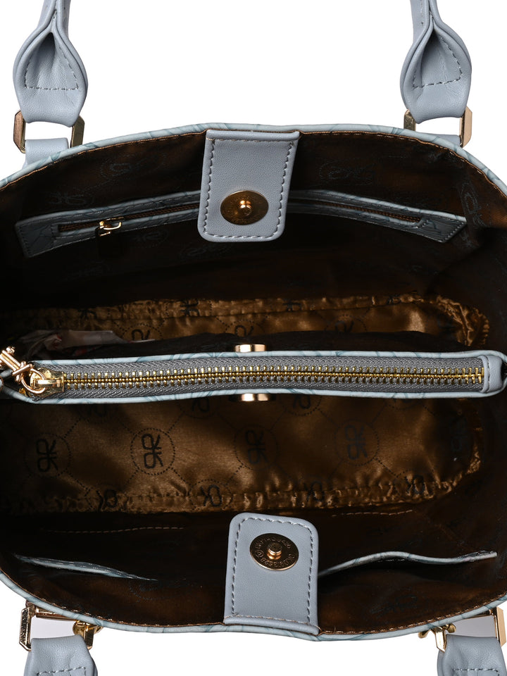 Rocia By Regal Blue Women Flower Embossed Handbag