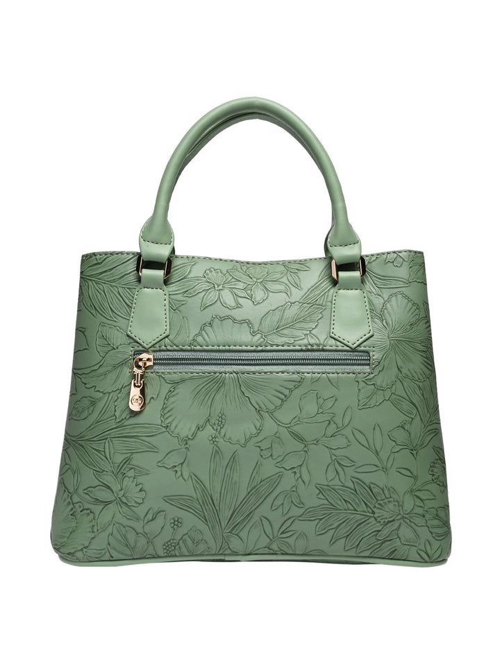 Rocia By Regal Mint Women Flower Embossed Handbag