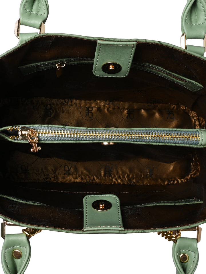 Rocia By Regal Mint Women Flower Embossed Handbag