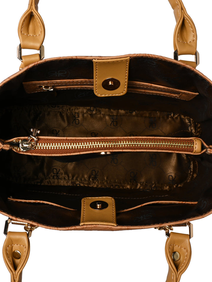 Rocia By Regal Yellow Women Flower Embossed Handbag