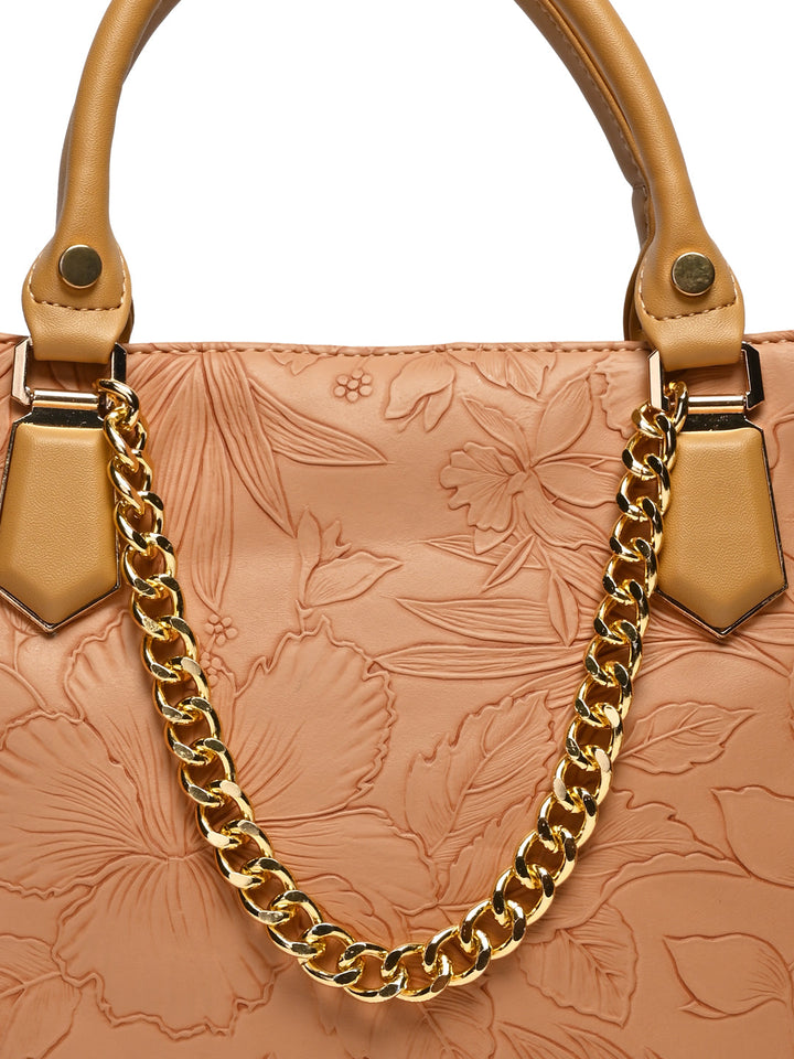 Rocia By Regal Yellow Women Flower Embossed Handbag