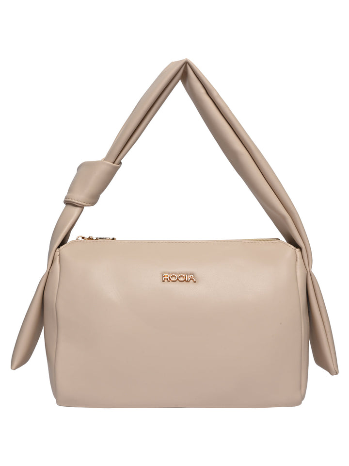 Rocia By Regal Cream Women Classic Knotted Shoulder Bag