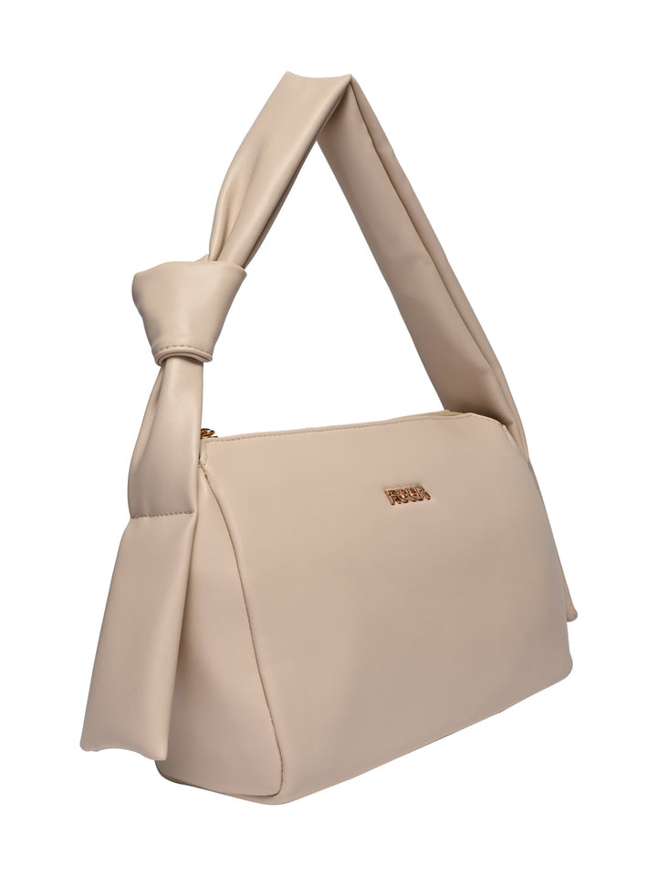 Rocia By Regal Cream Women Classic Knotted Shoulder Bag