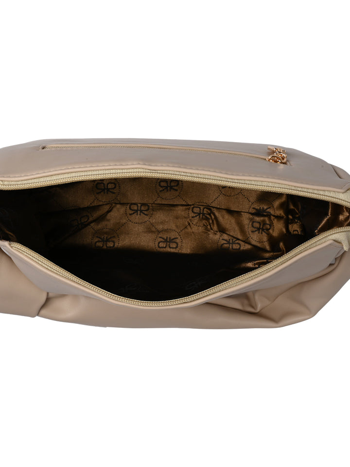 Rocia By Regal Cream Women Classic Knotted Shoulder Bag