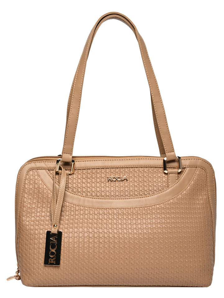 Rocia By Regal Beige Women Woven Textured Shoulder Bag