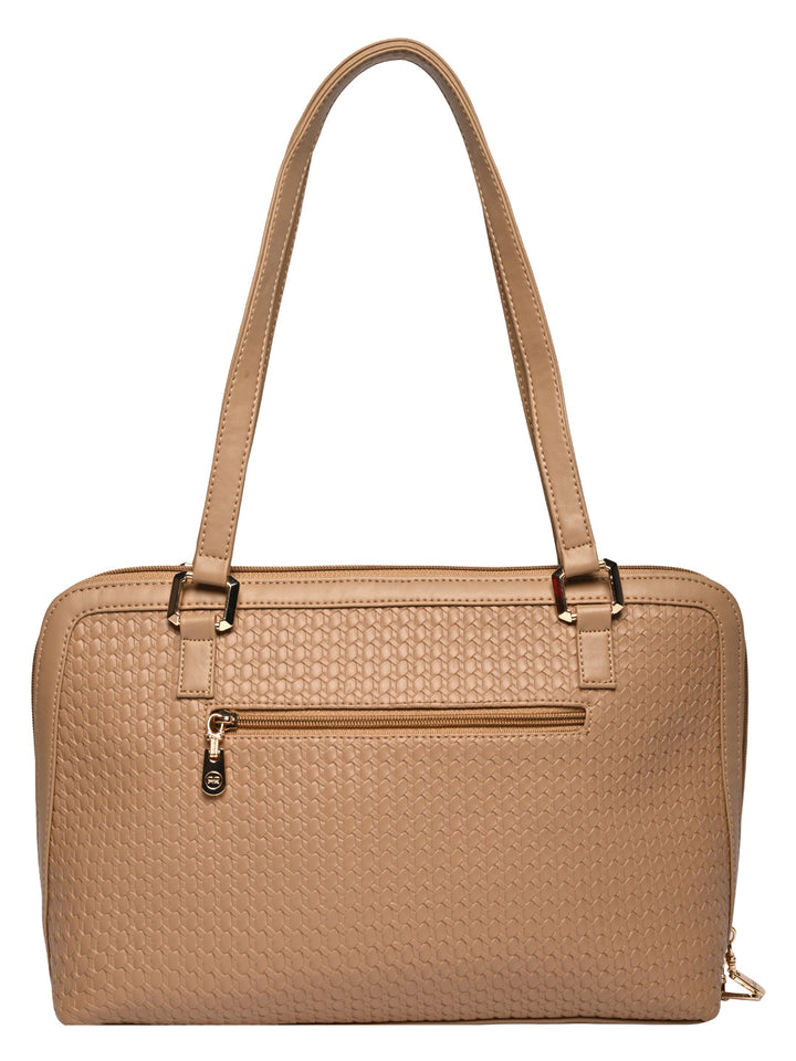 Rocia By Regal Beige Women Woven Textured Shoulder Bag