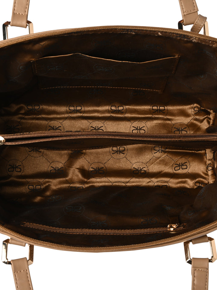 Rocia By Regal Beige Women Woven Textured Shoulder Bag