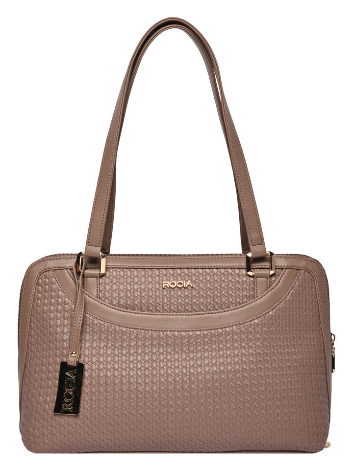 Rocia By Regal Khaki Women Woven Textured Shoulder Bag