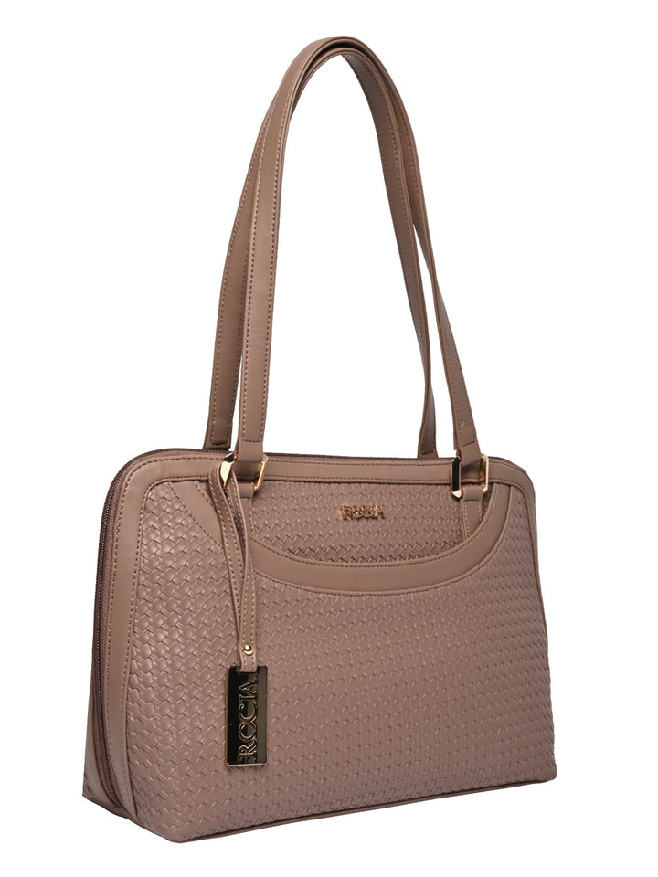 Rocia By Regal Khaki Women Woven Textured Shoulder Bag