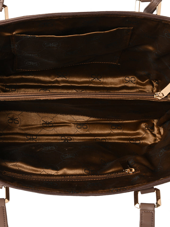 Rocia By Regal Khaki Women Woven Textured Shoulder Bag